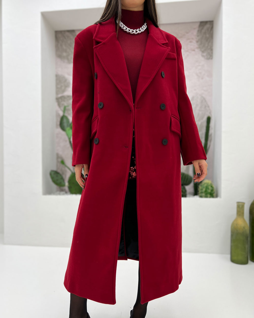 Cappotto midi VTCPP Bordeaux