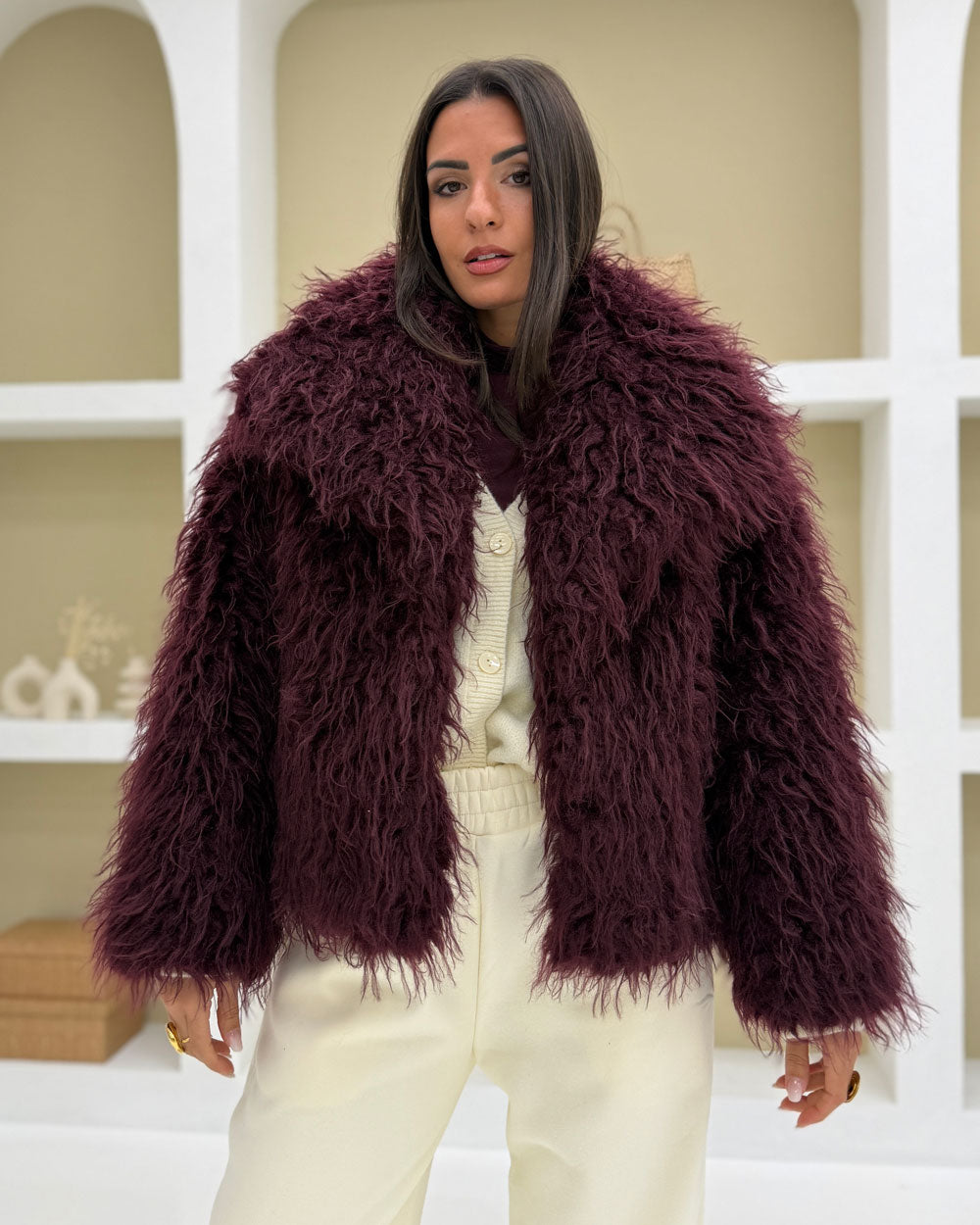 Eco-Fur E66051 Bordeaux