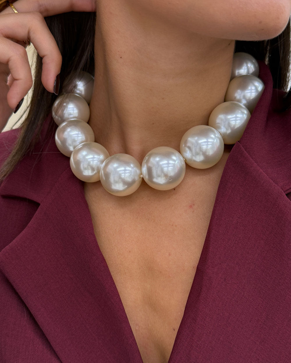 Collana sfere big Bianco