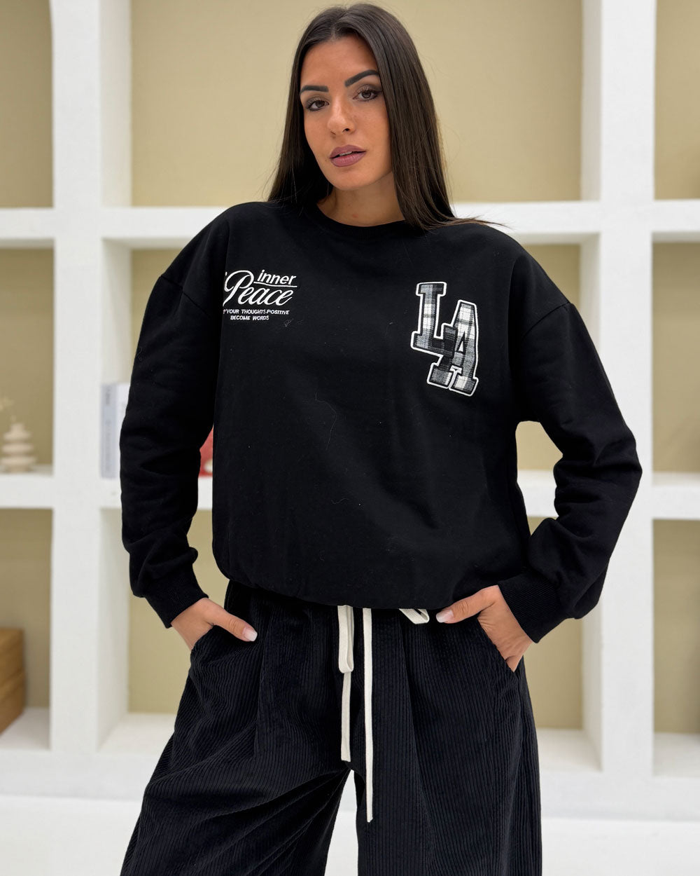 Felpa PEACE Nero