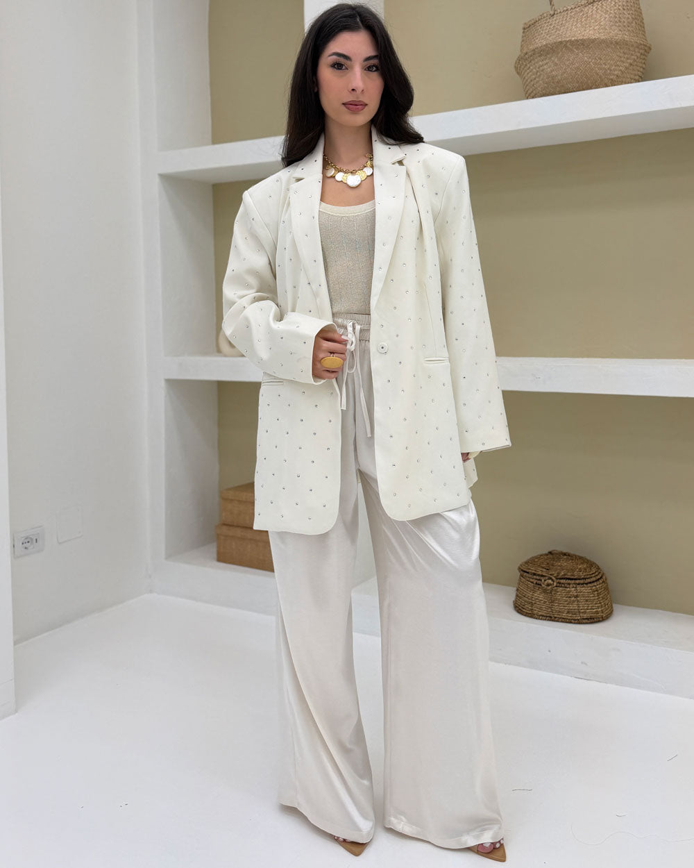 Blazer strass Y1313-3 Panna