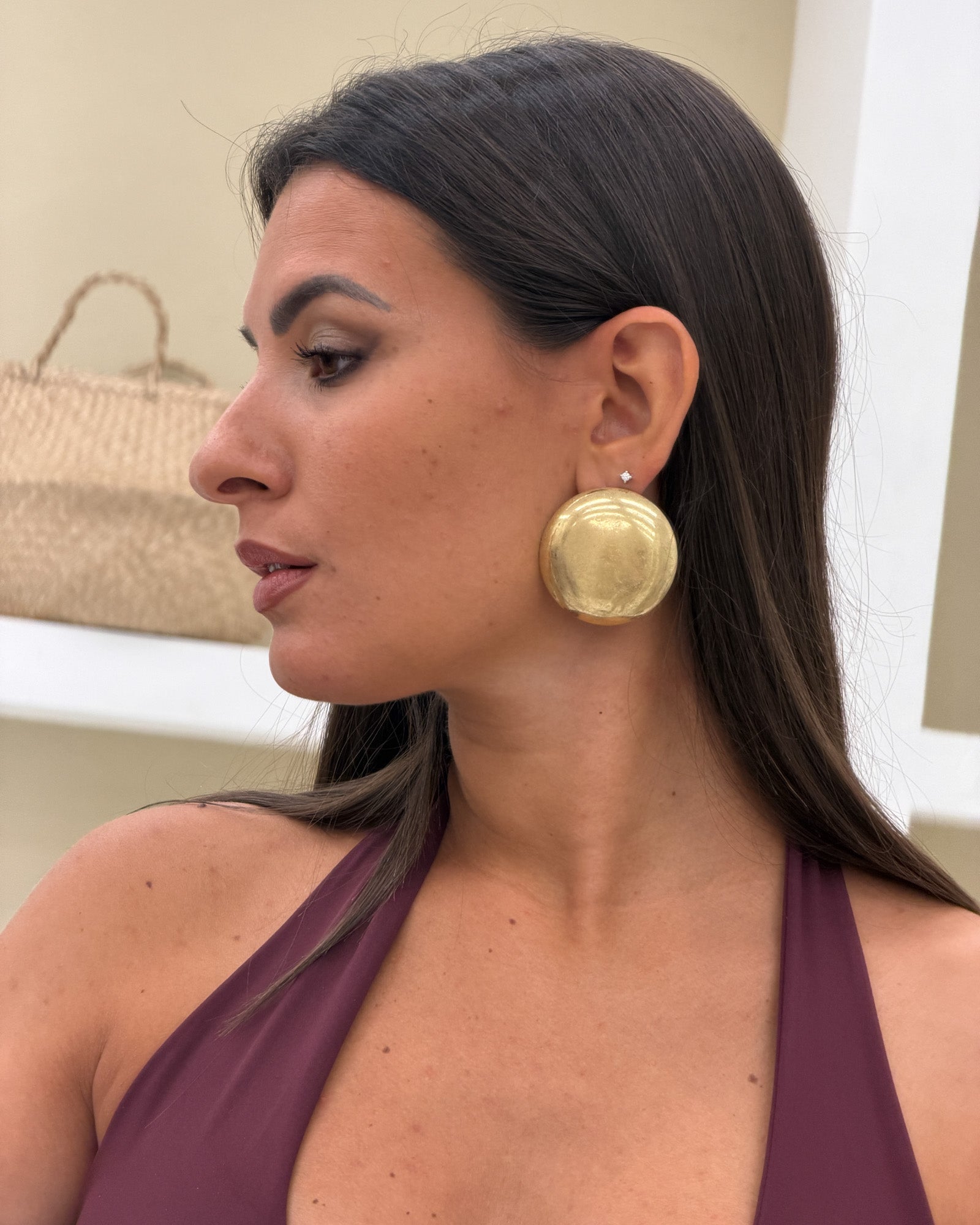 Orecchini cerchio satinato Oro