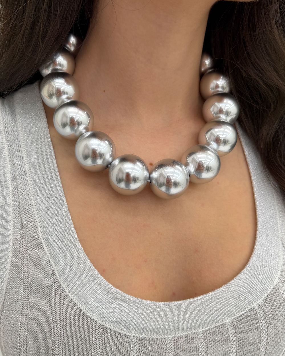 Collana sfere big Argento