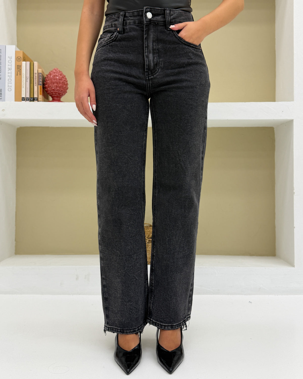 Jeans straight H3000-10-1 Nero