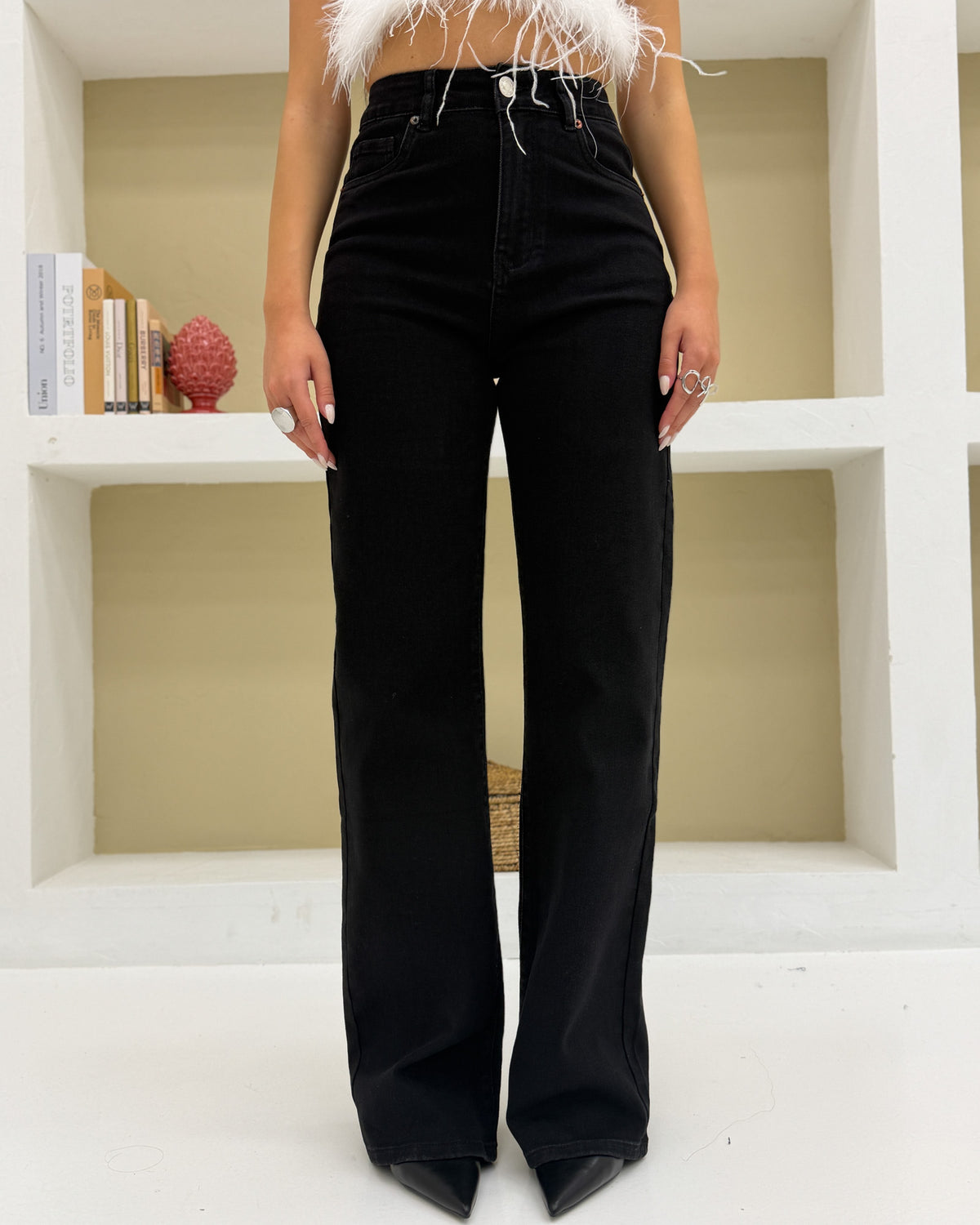 Jeans wide leg XJ316 Nero