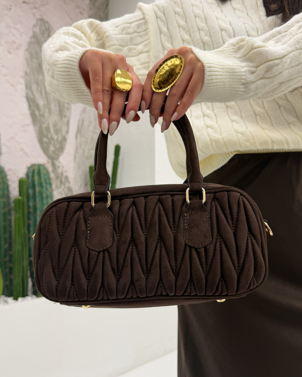 Borsa Arcadie Camoscio Marrone