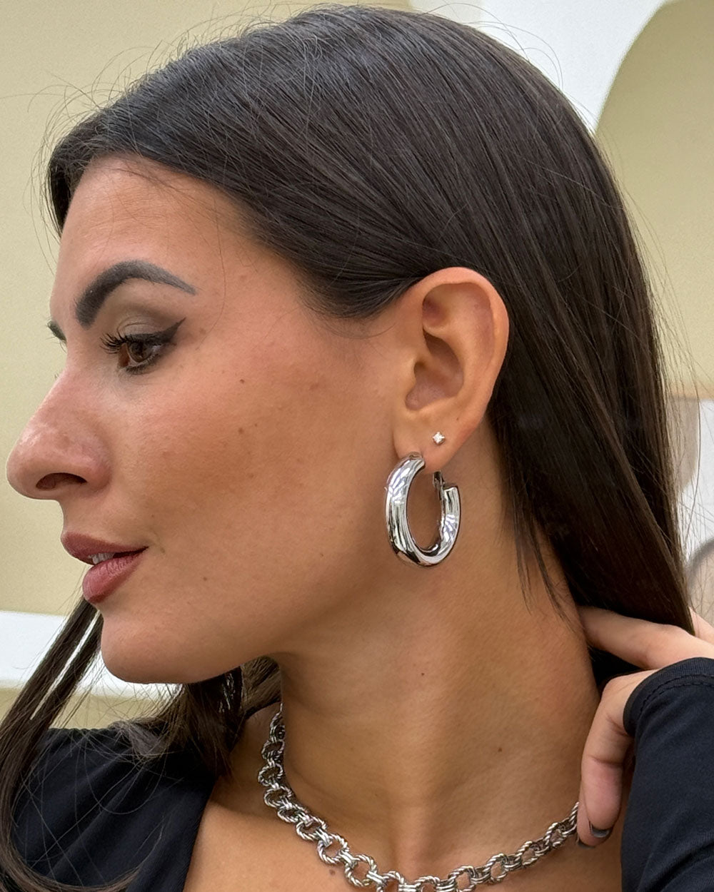 Orecchini Ring gancetto Argento