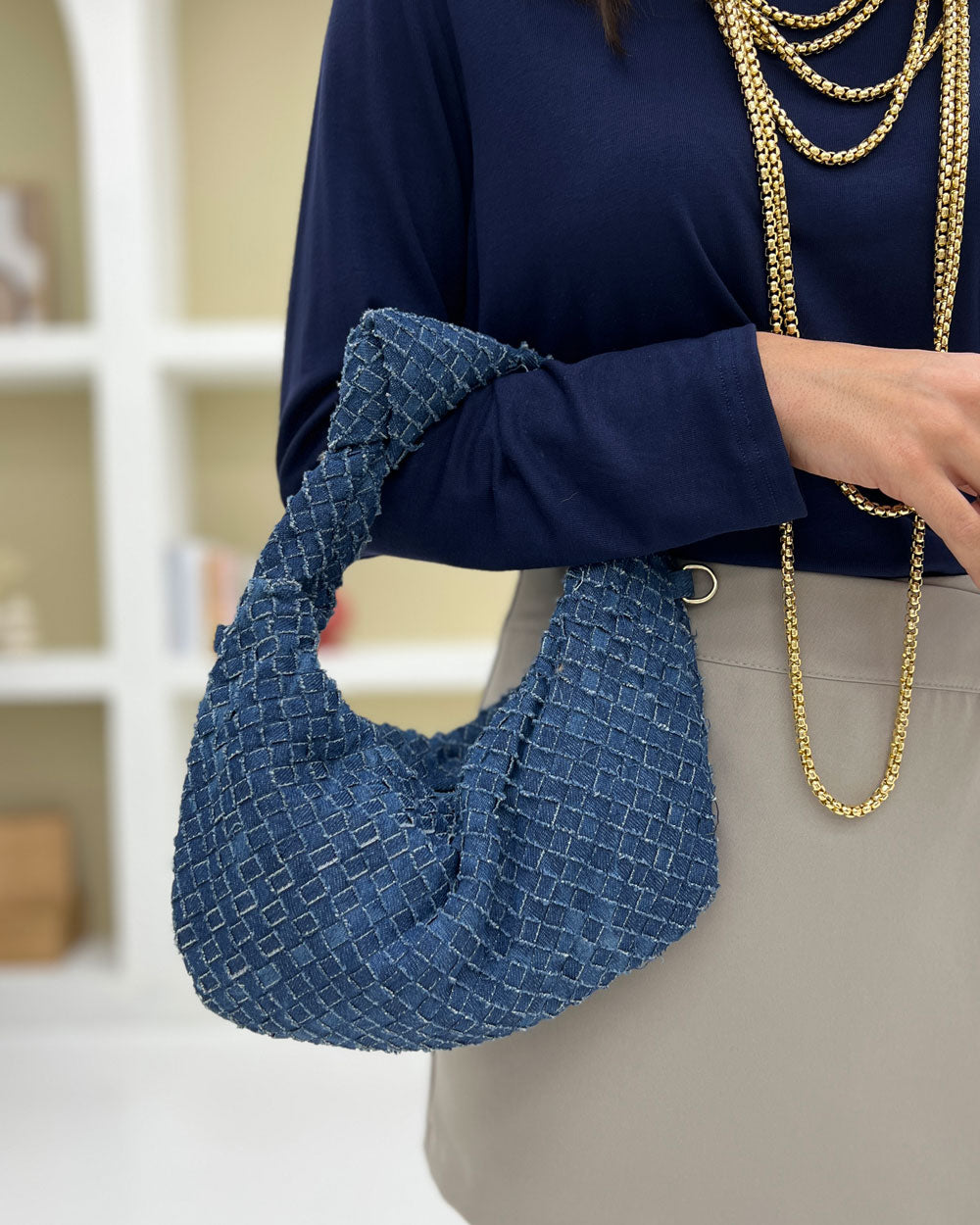 Borsa nodo BIG Bottega Denim Blu