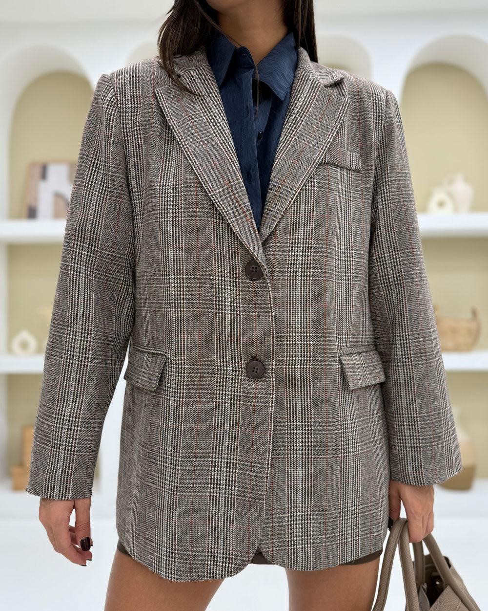 Blazer principe di Galles Beige