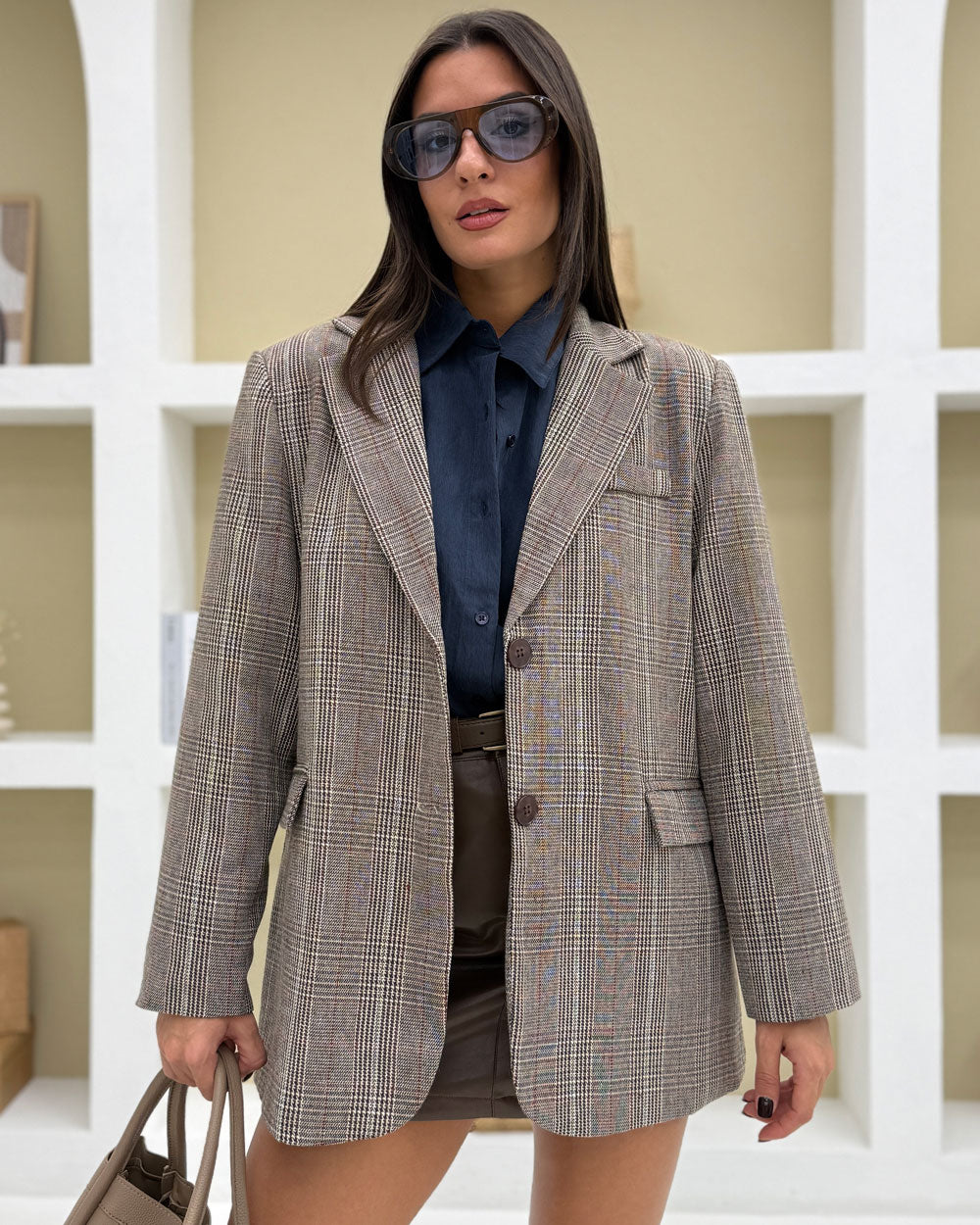 Blazer principe di Galles Beige