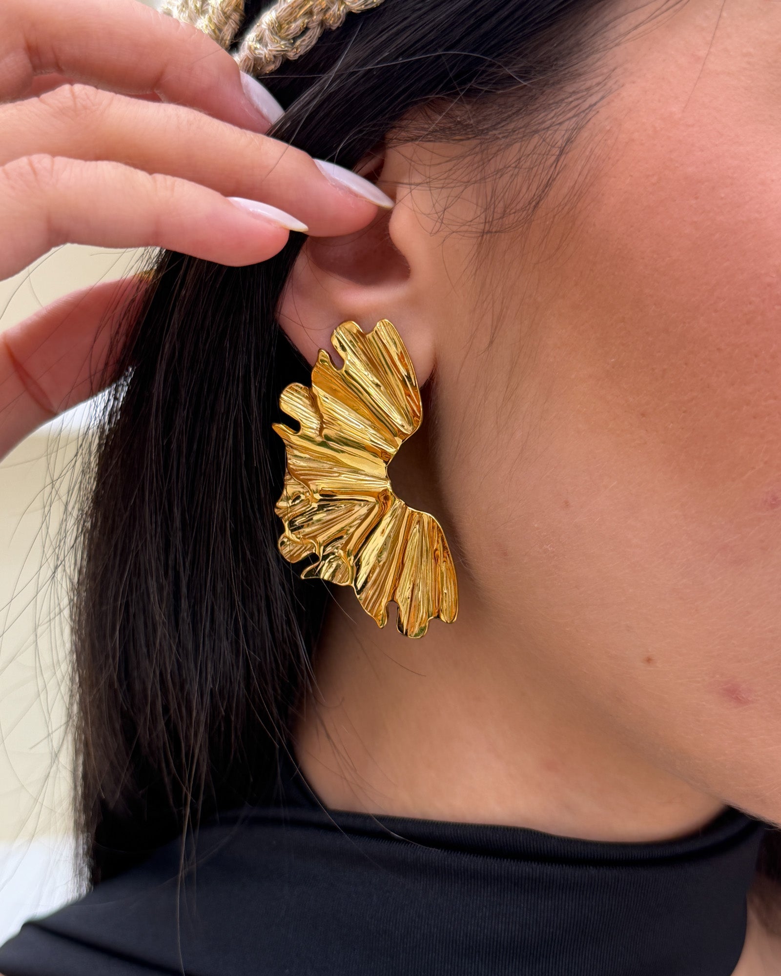 Orecchini semi fiore Gold