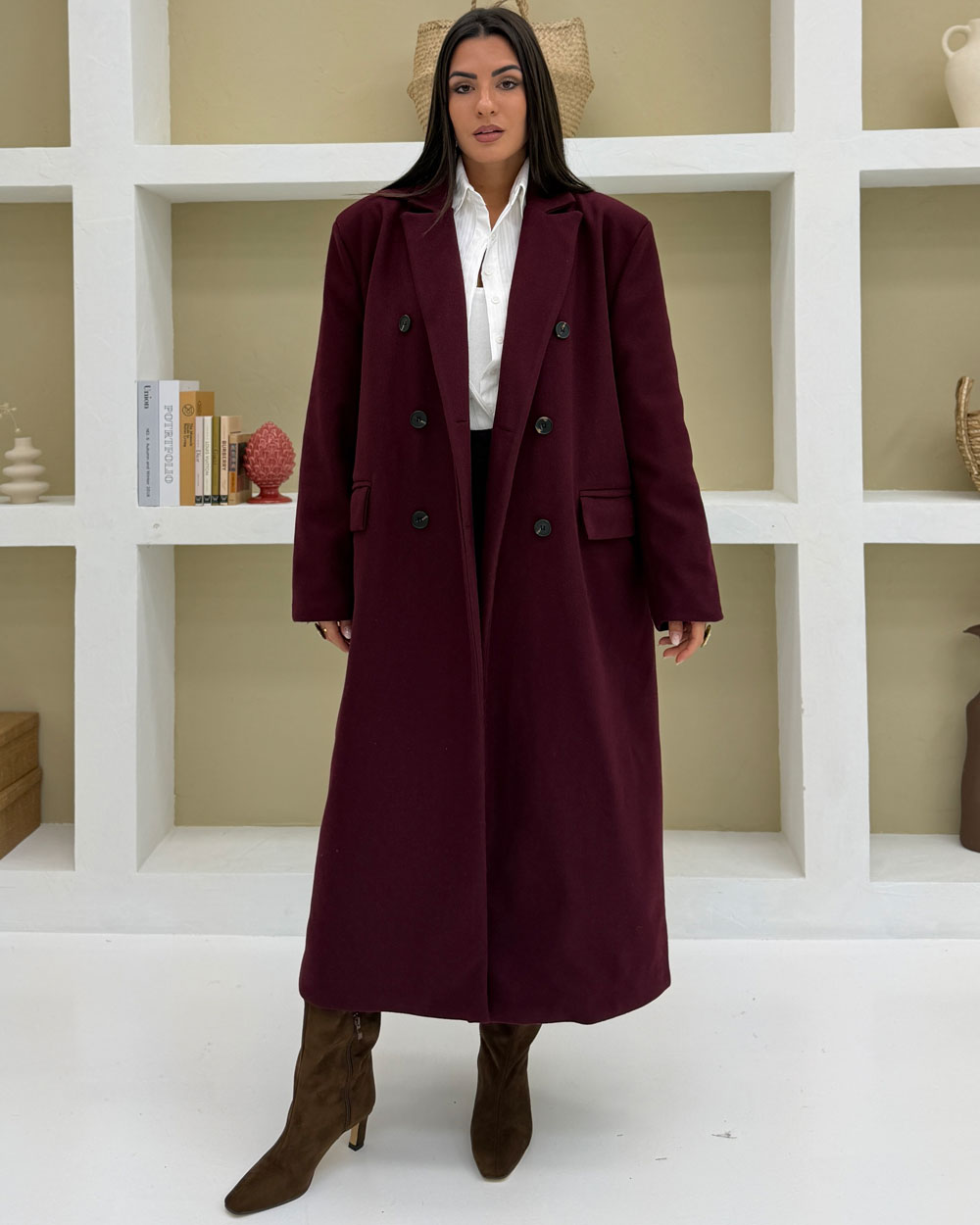 Cappotto cintura RETRO Bordeaux