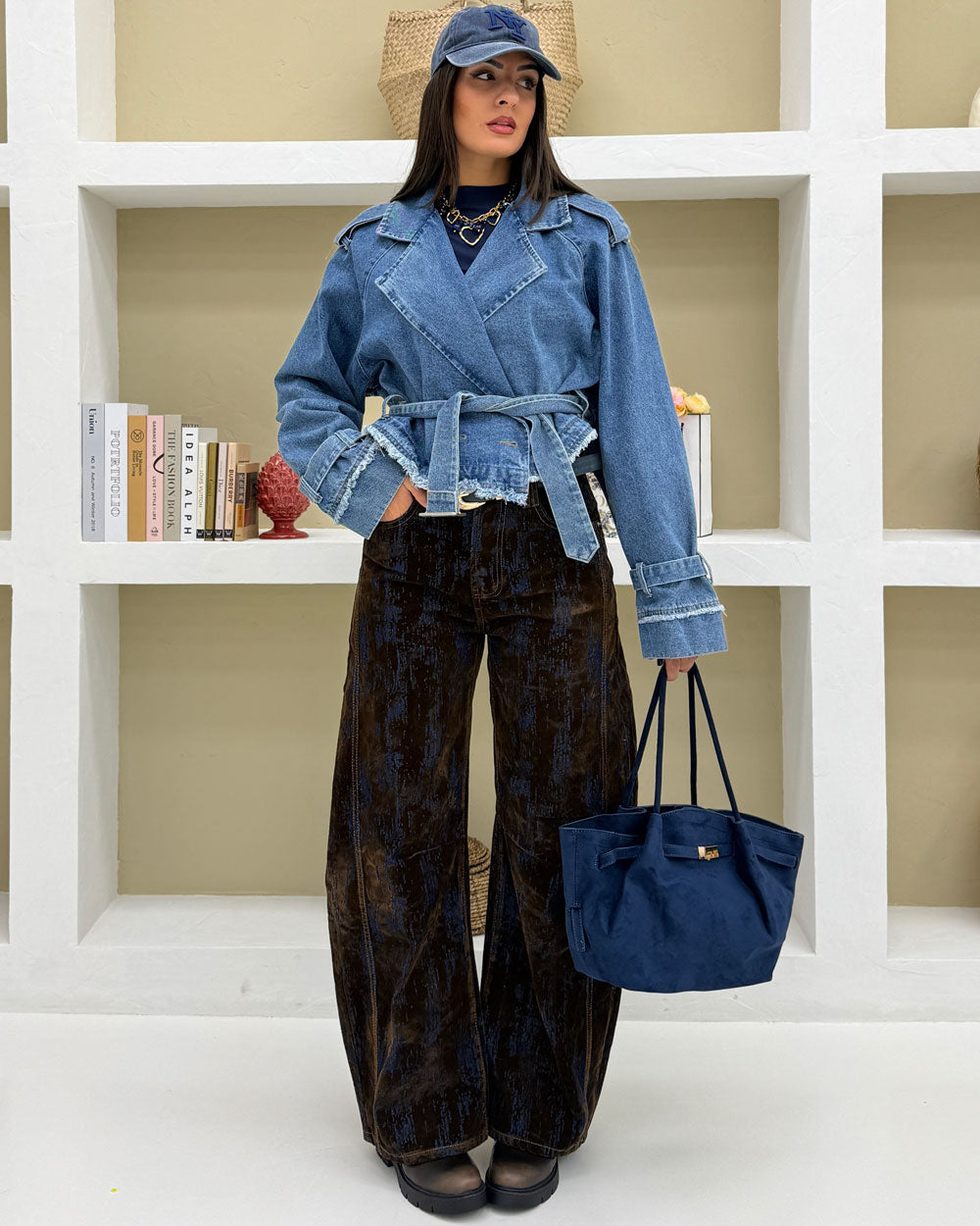 Trench Denim sfrangiato