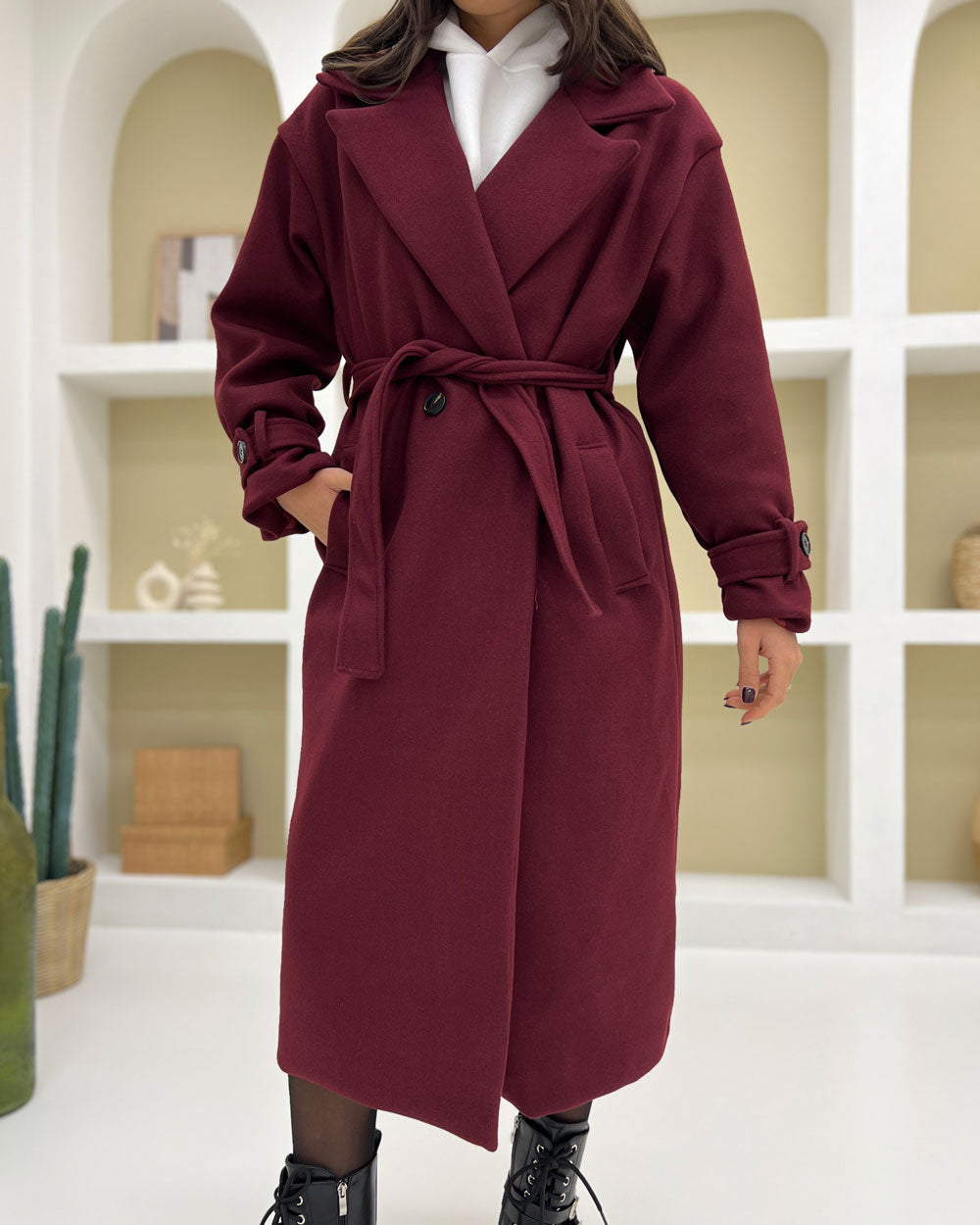 Cappotto foderato Fusciacca Bordeaux