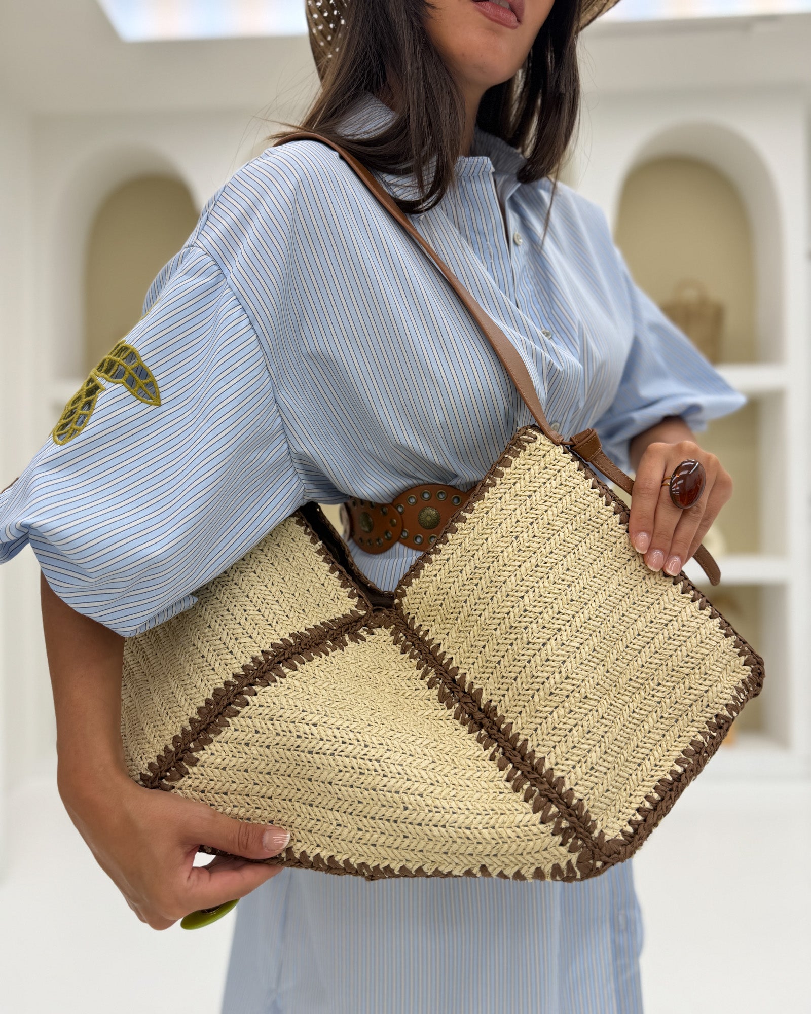 Borsa rombi bicolor Panna