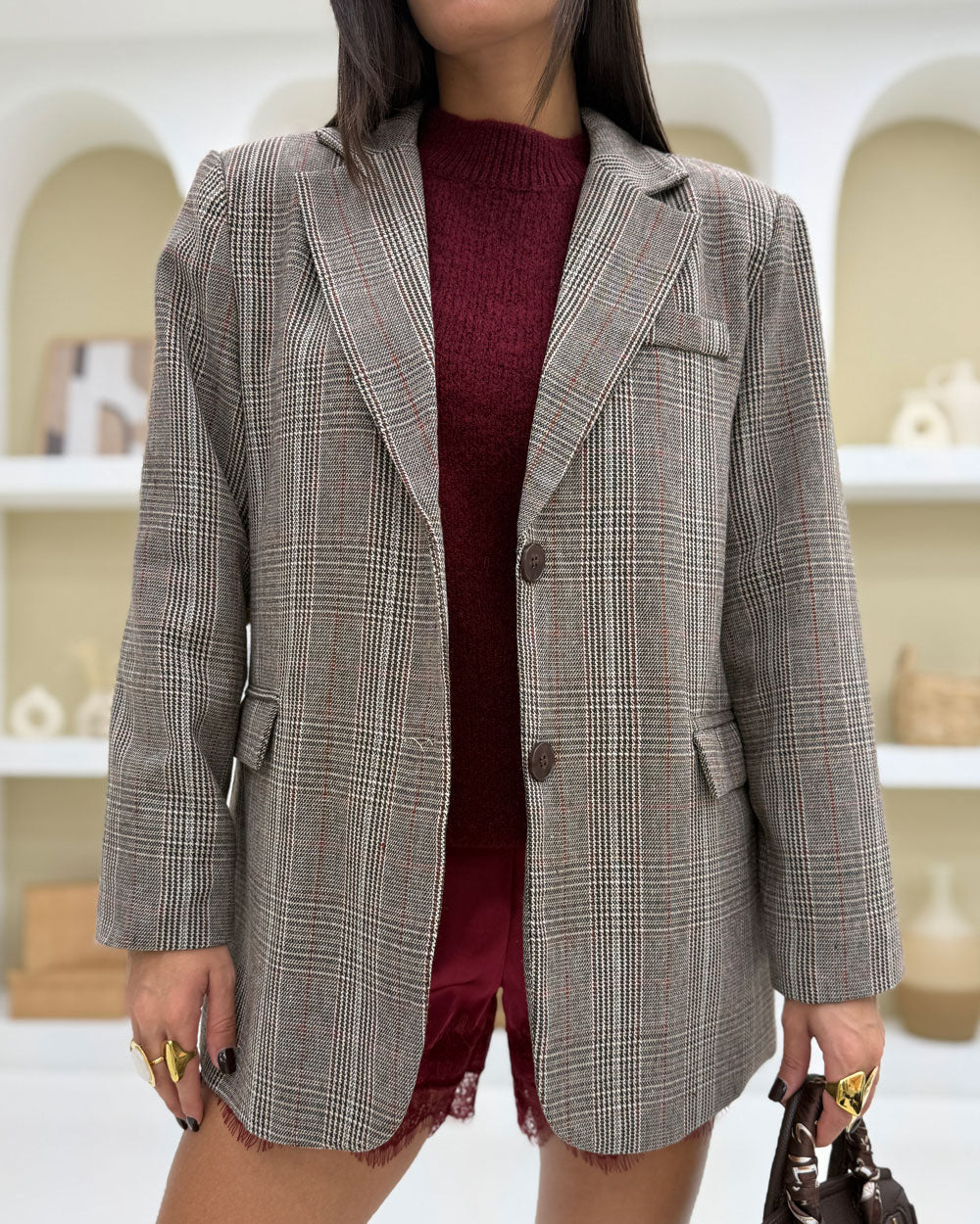 Blazer principe di Galles Beige