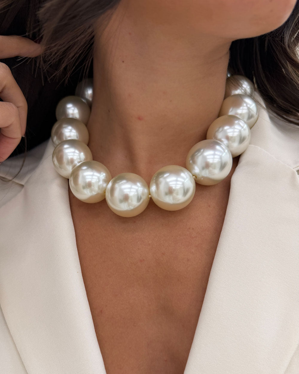 Collana sfere big Bianco