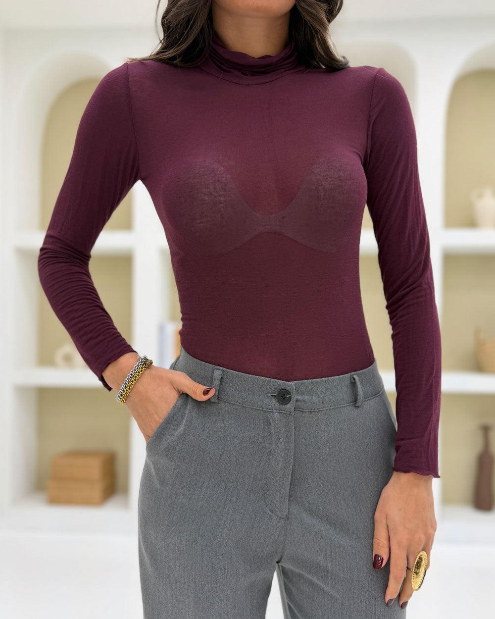 Lupetto liscio Bordeaux