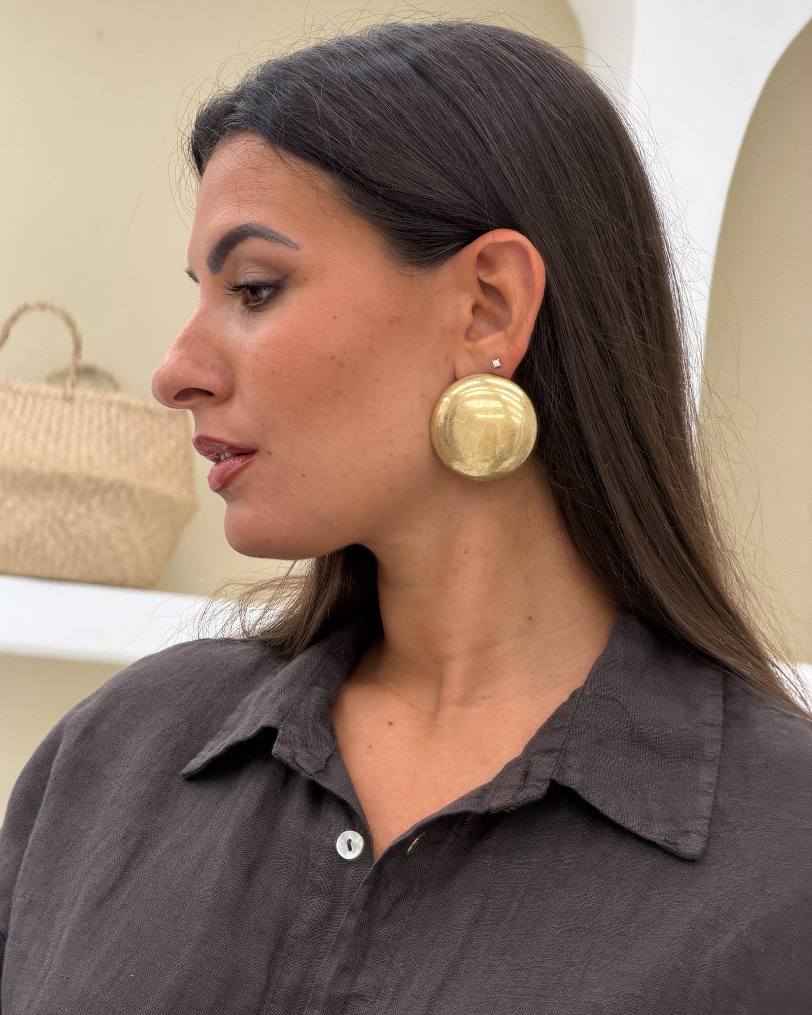 Orecchini cerchio satinato Oro