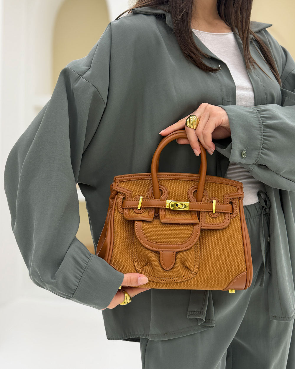 Borsa birkin Cargo Camel