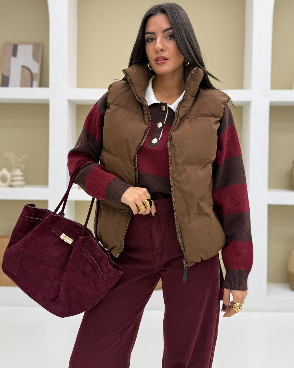 Borsa Annalisa suede Bordeaux