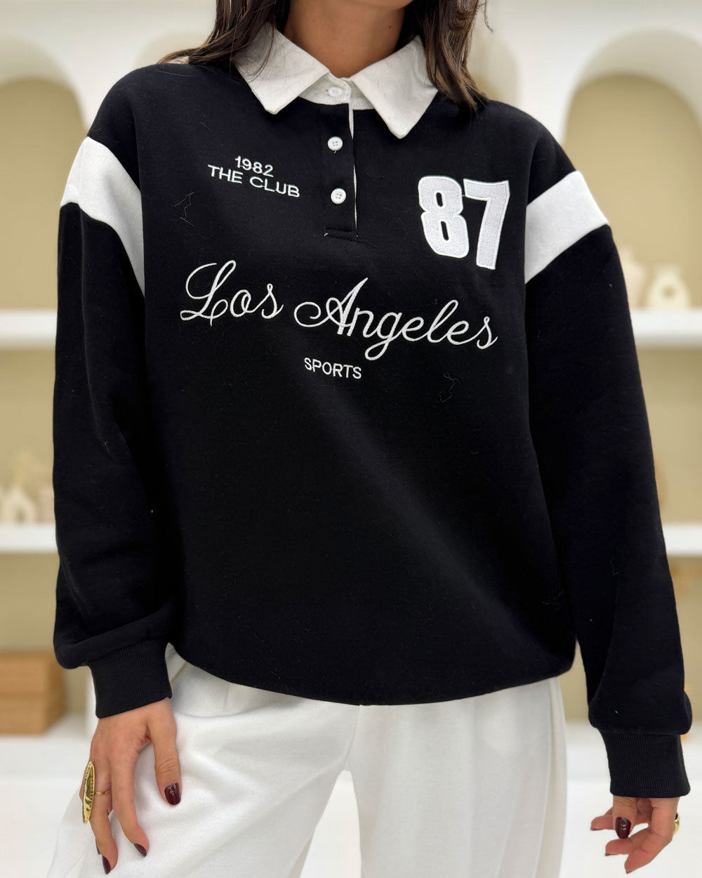 Felpa\polo 87LOS ANGELES Nero