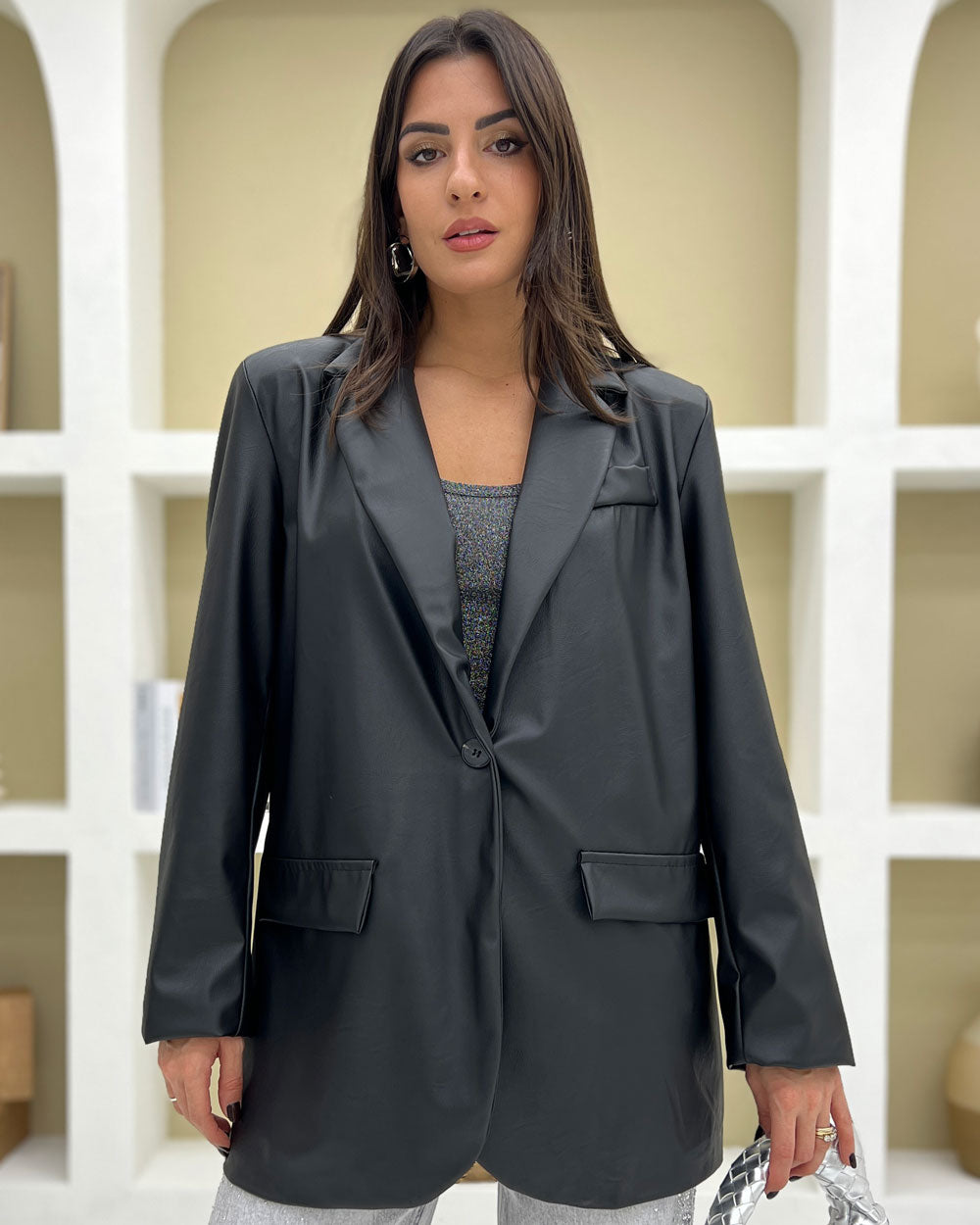 Blazer ecopelle Conny Nero