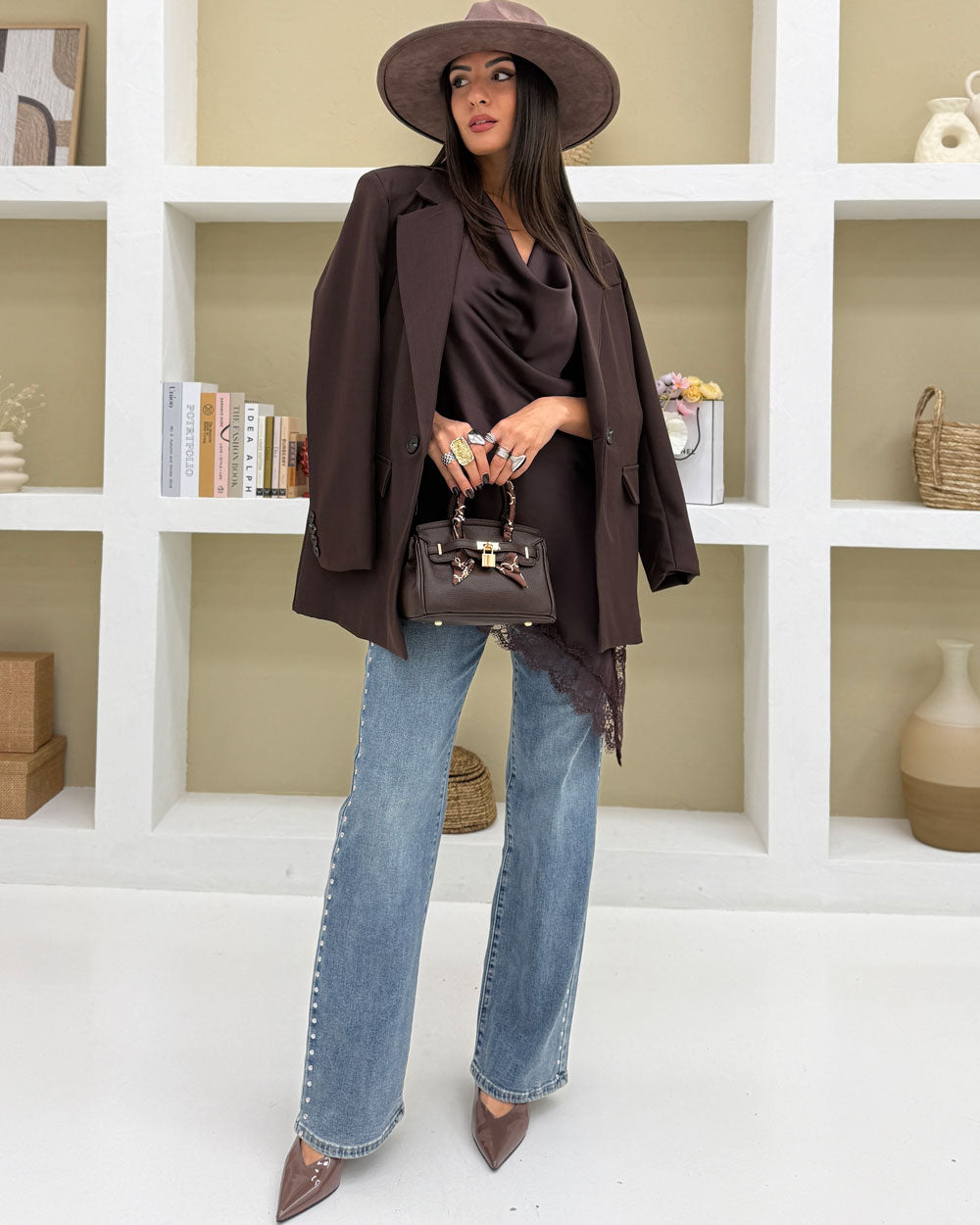 Blazer doppiopetto 4 bottoni Marrone