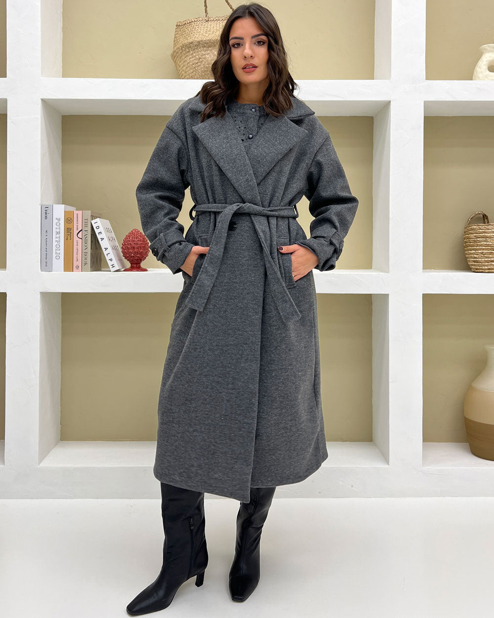 Cappotto foderato Fusciacca Grigio Scuro