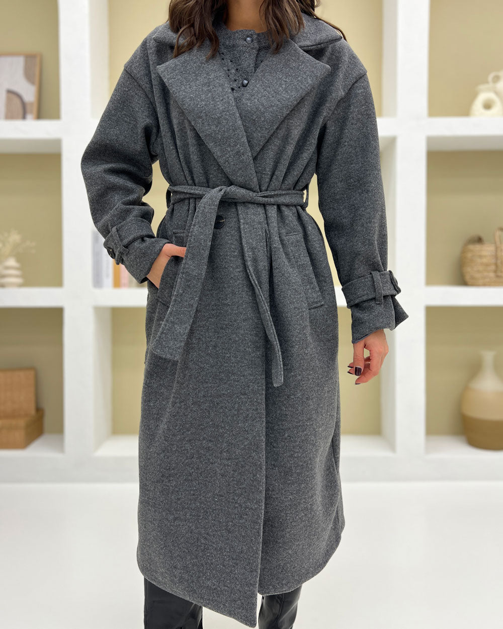 Cappotto foderato Fusciacca Grigio Scuro