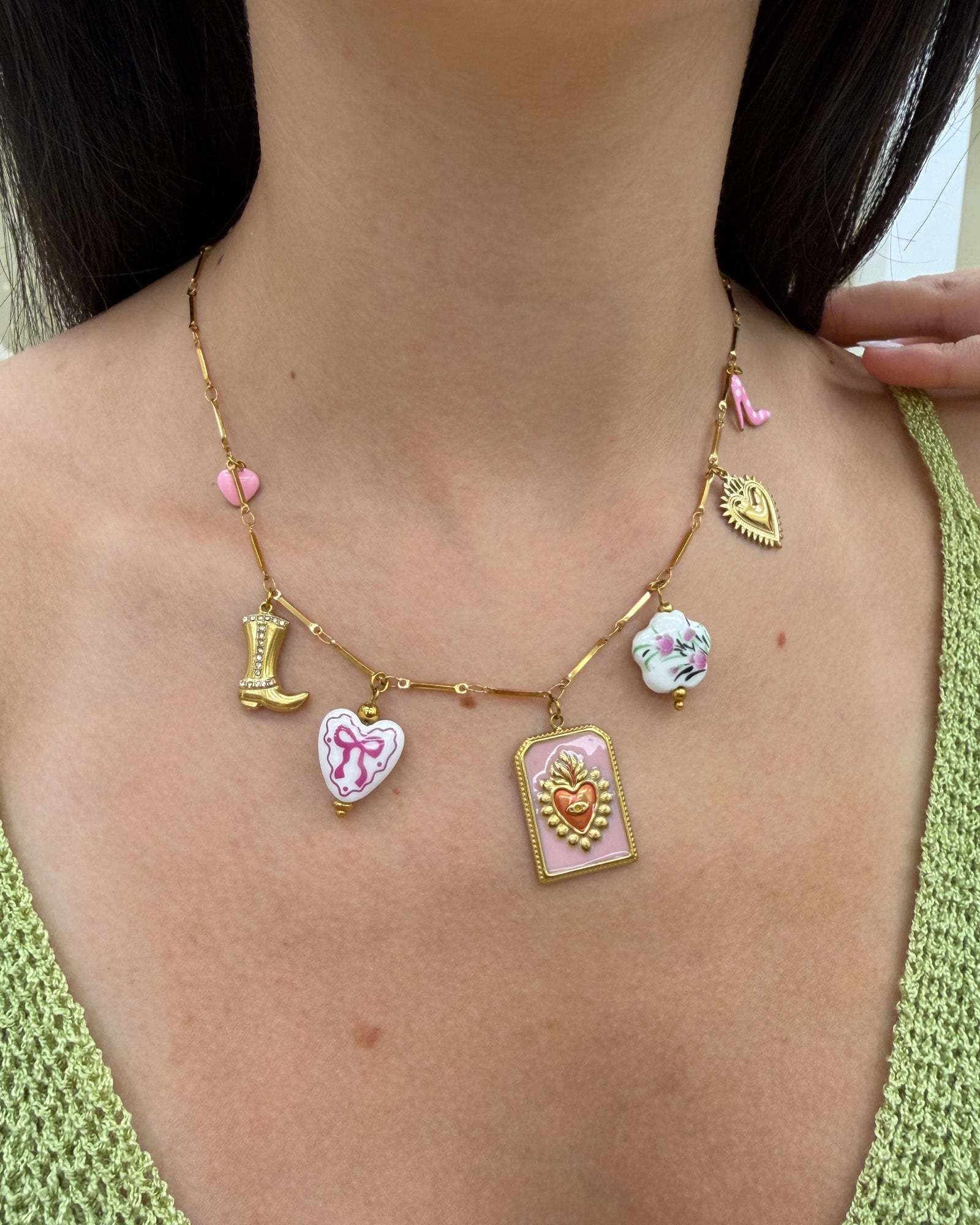 Collana cuore sacro pink