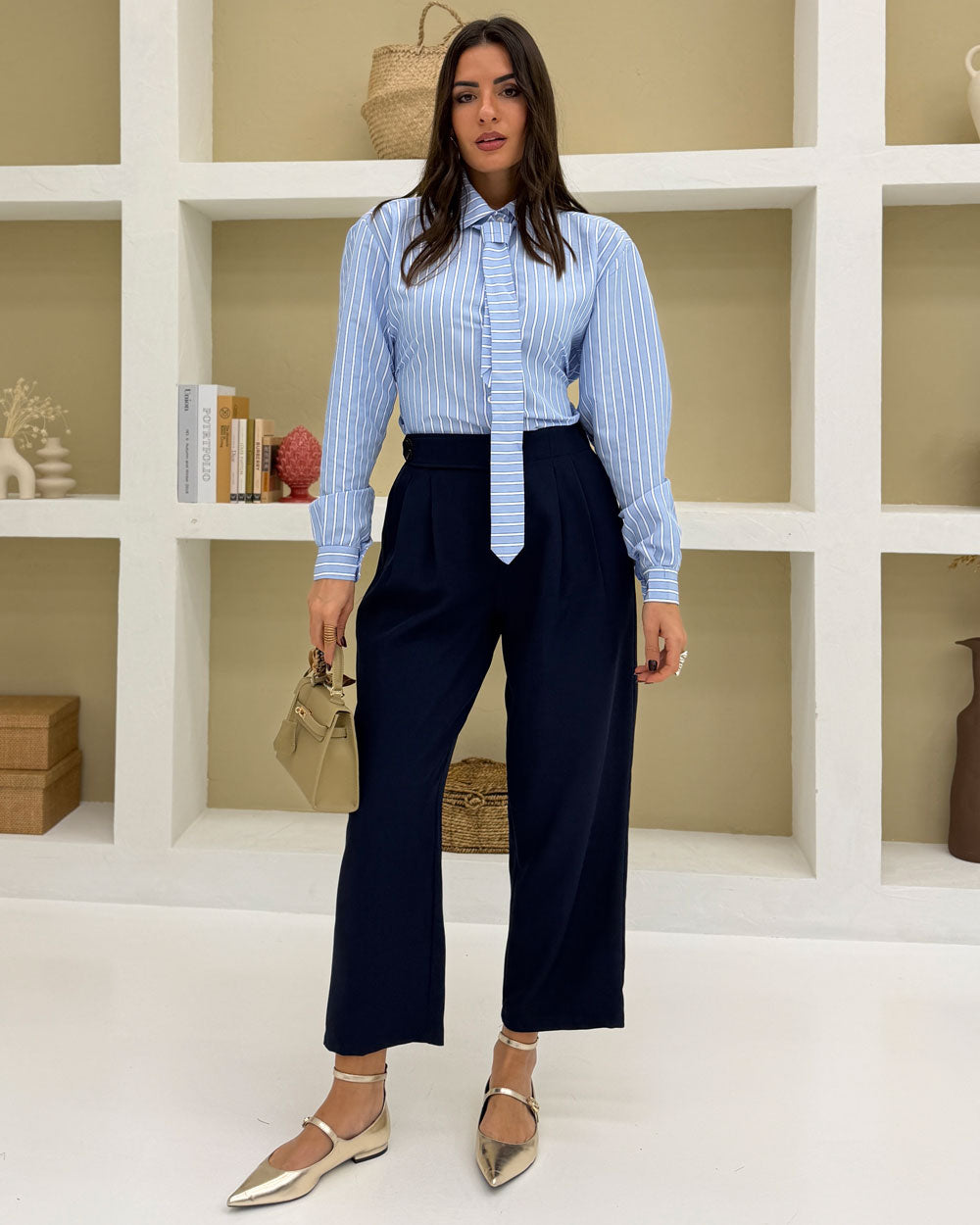 Pantalone chiusura trasversale Blu Notte