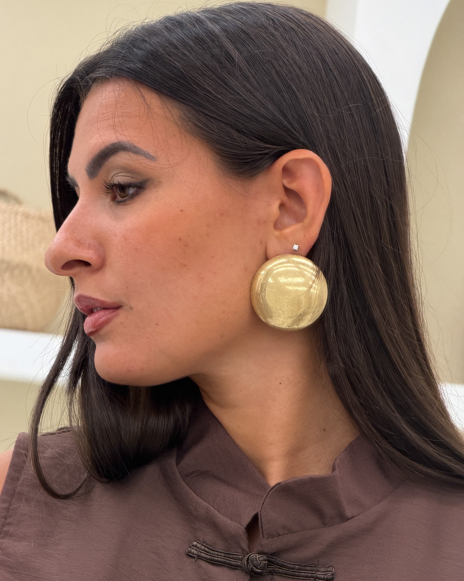 Orecchini cerchio satinato Oro