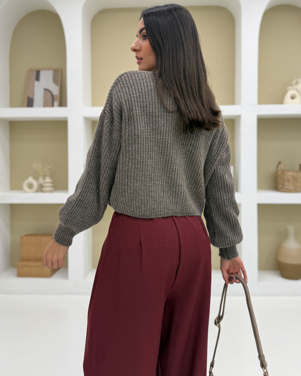 Cardigan over 3bottoni Tortora