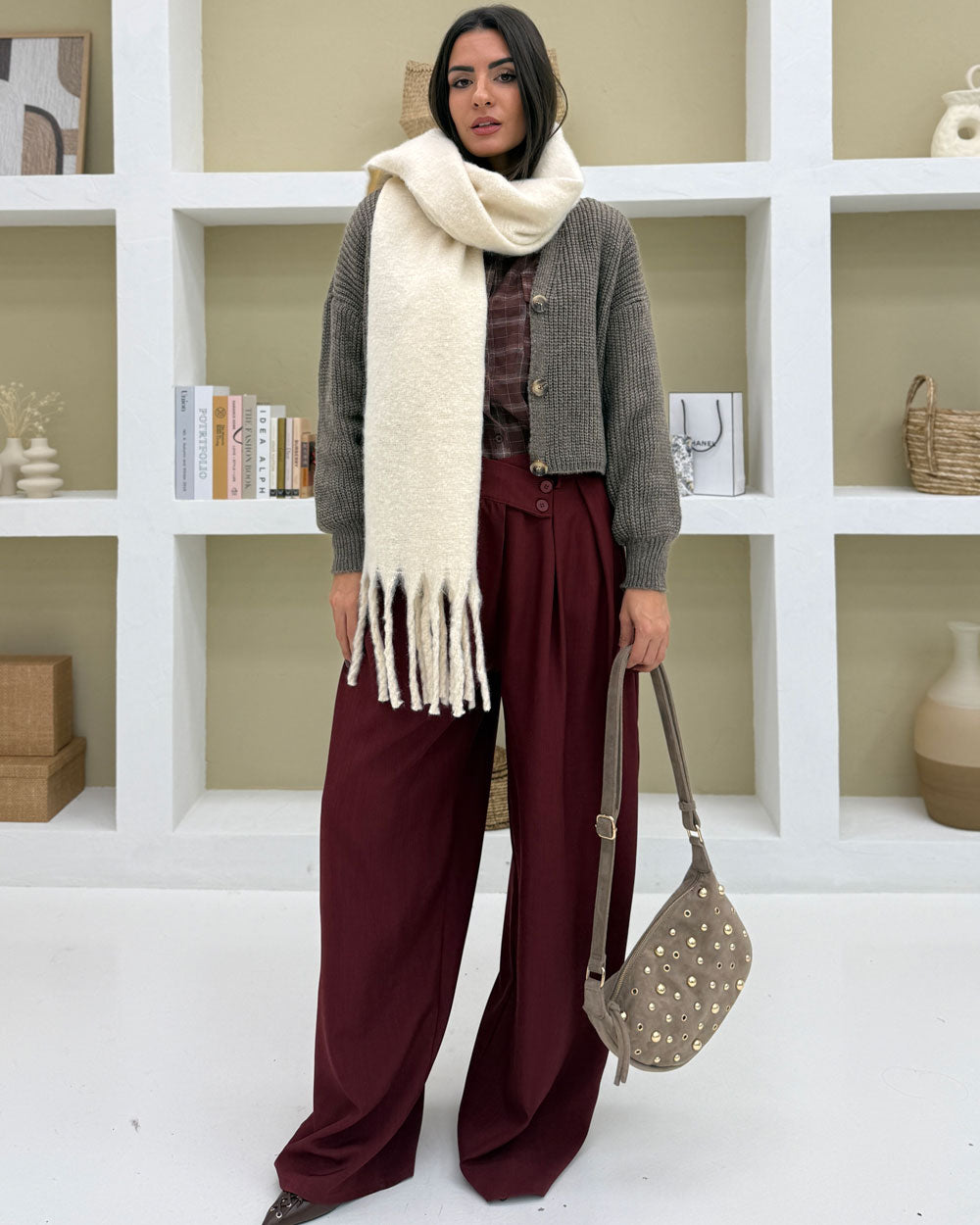 Cardigan over 3bottoni Tortora