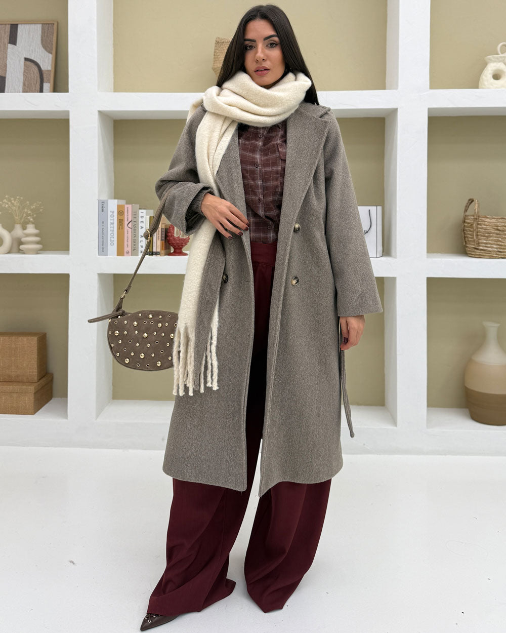 Cardigan over 3bottoni Tortora