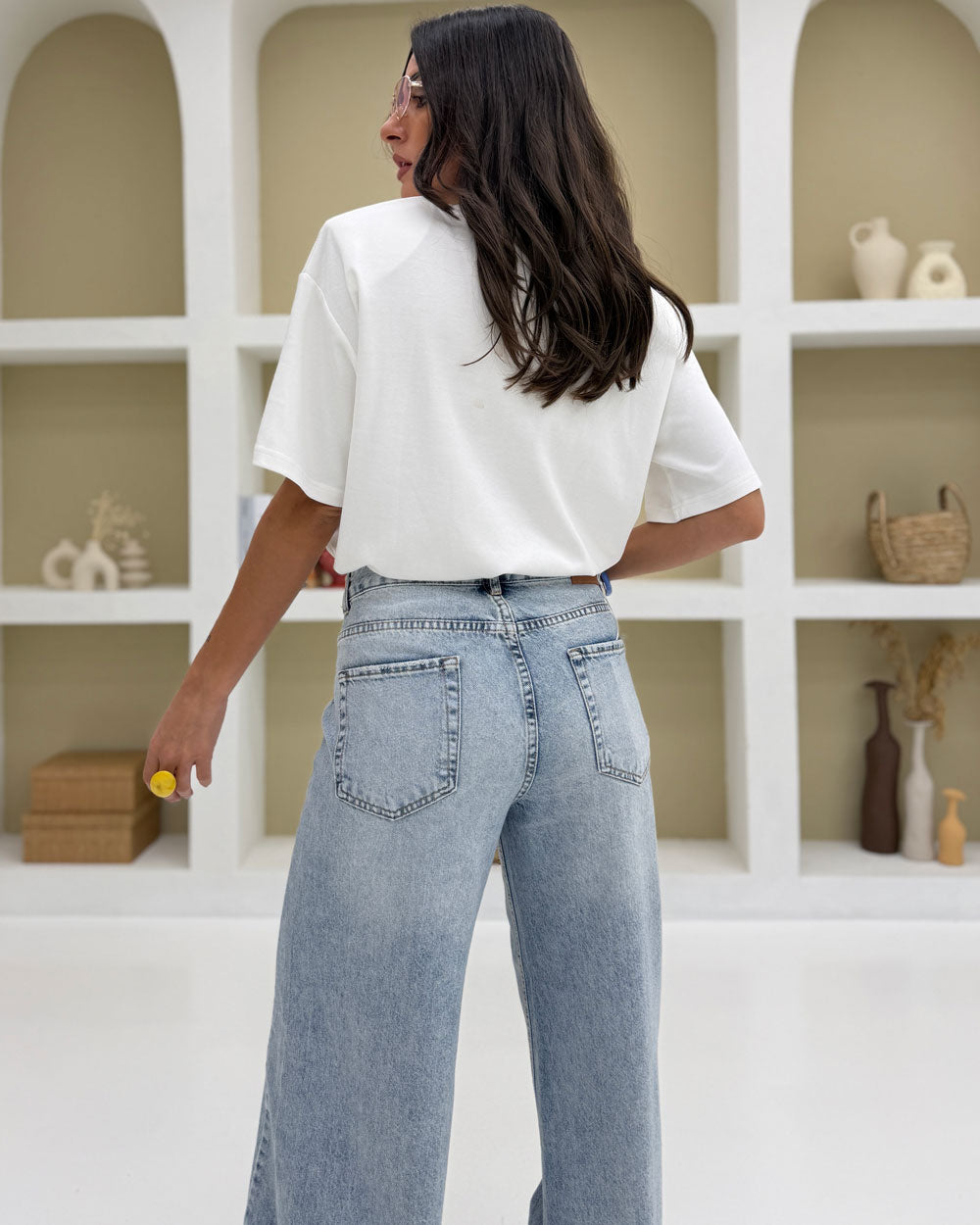 T-shirt over tessuto doppio bianco