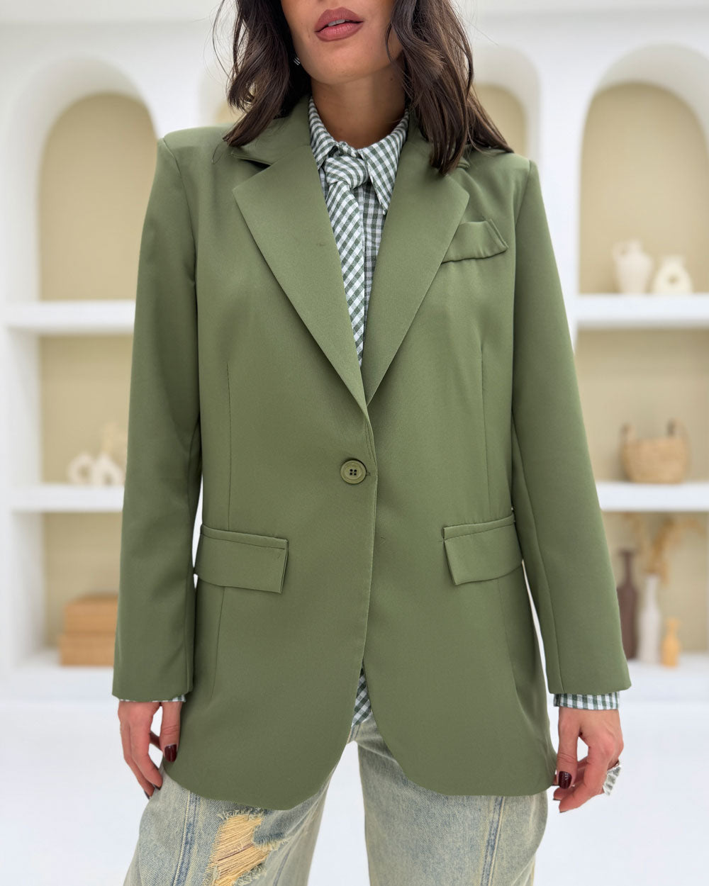 Blazer bottone singolo Verde