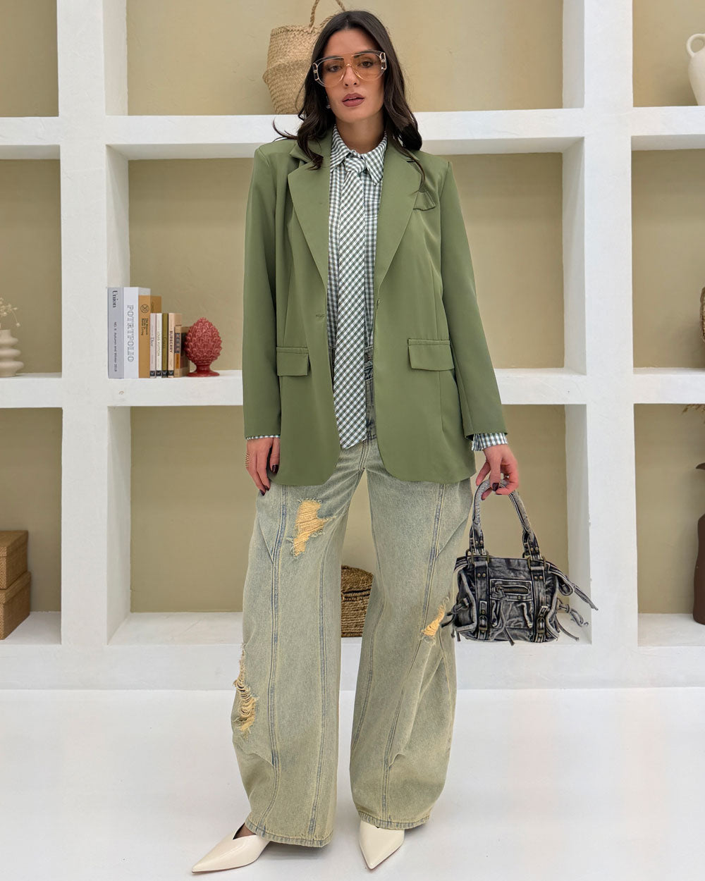 Blazer bottone singolo Verde