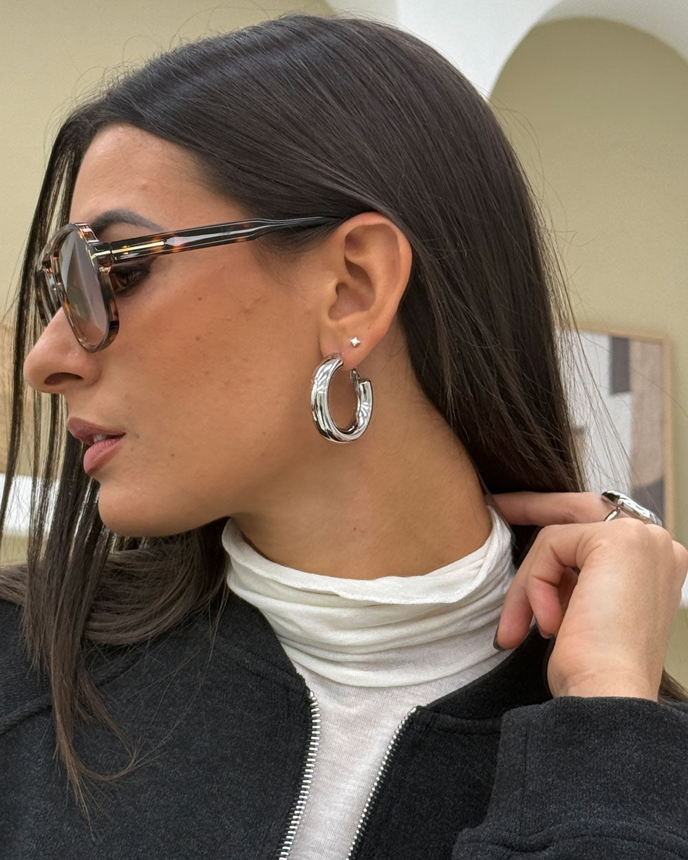 Orecchini Ring gancetto Argento