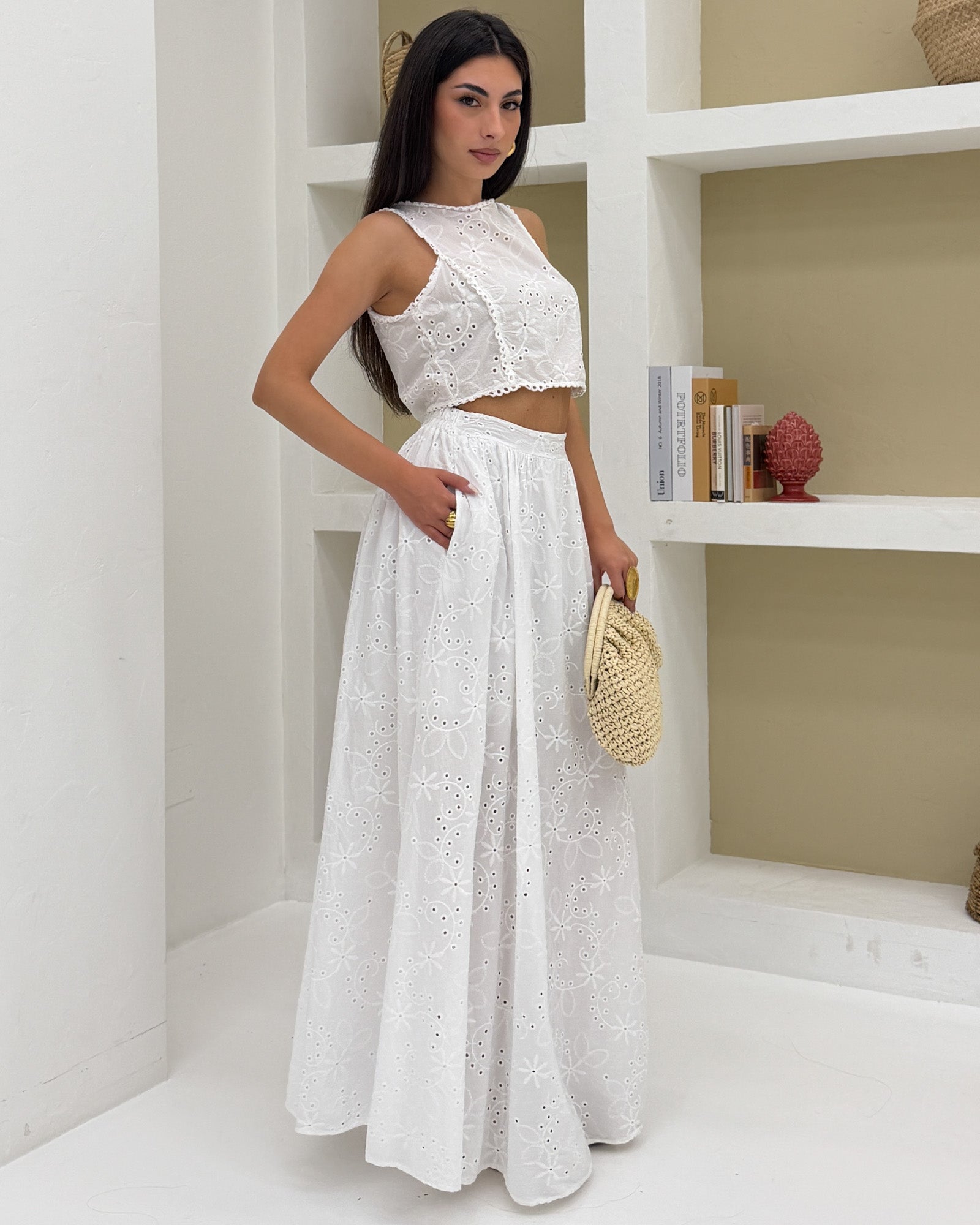 Coordinato Annarita zip Bianco
