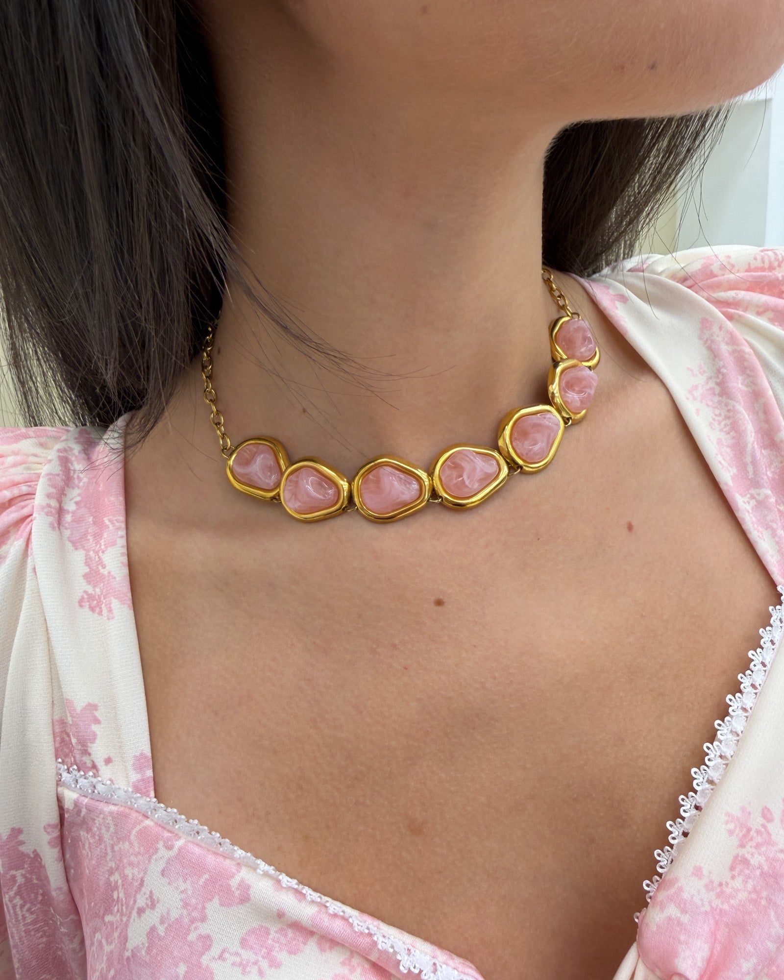 Collana pietre Rosa