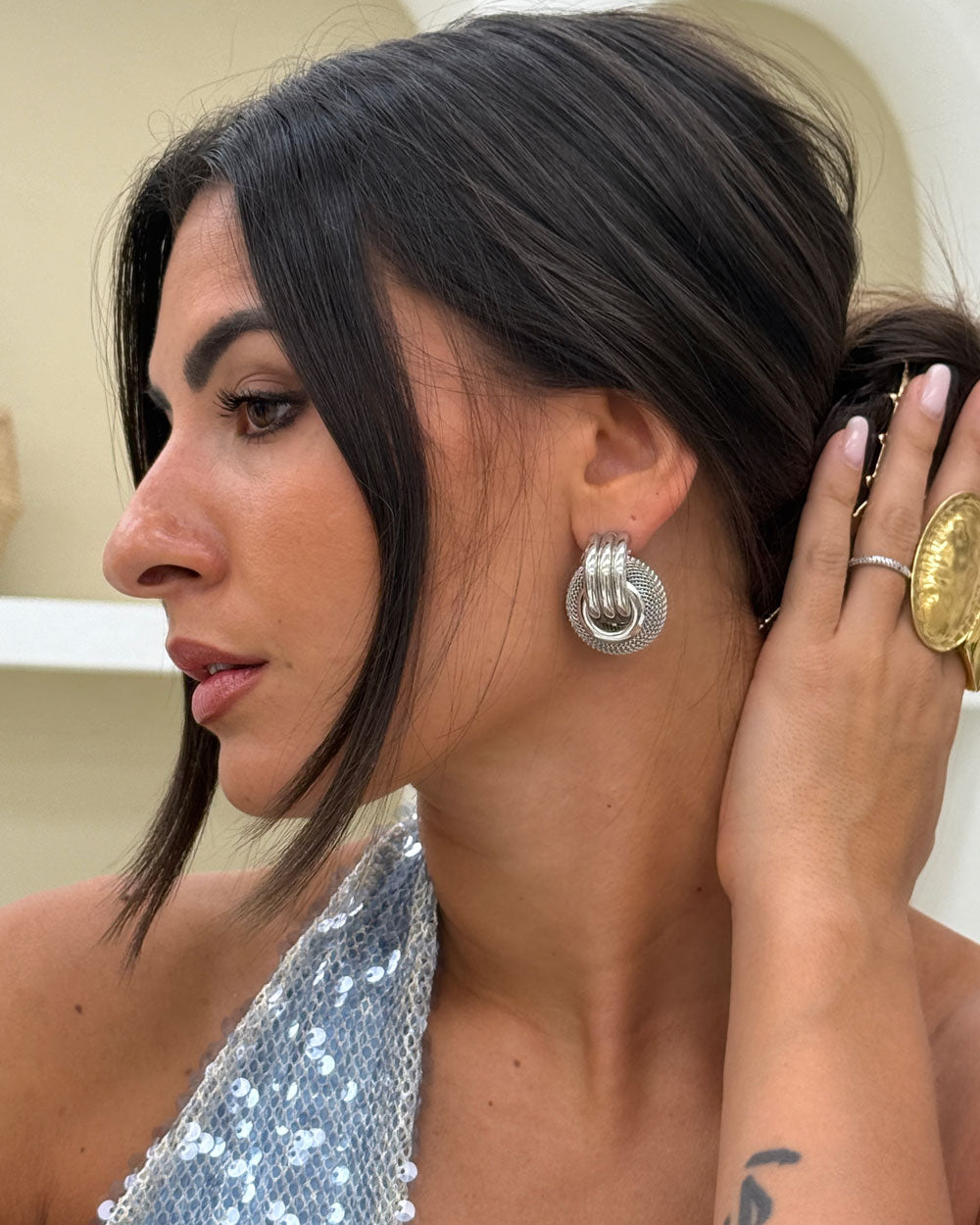 Orecchini Roules dettagli Argento
