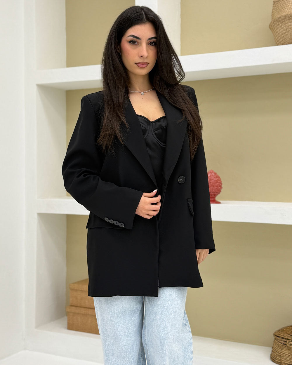 Blazer doppiopetto 4 bottoni Nero