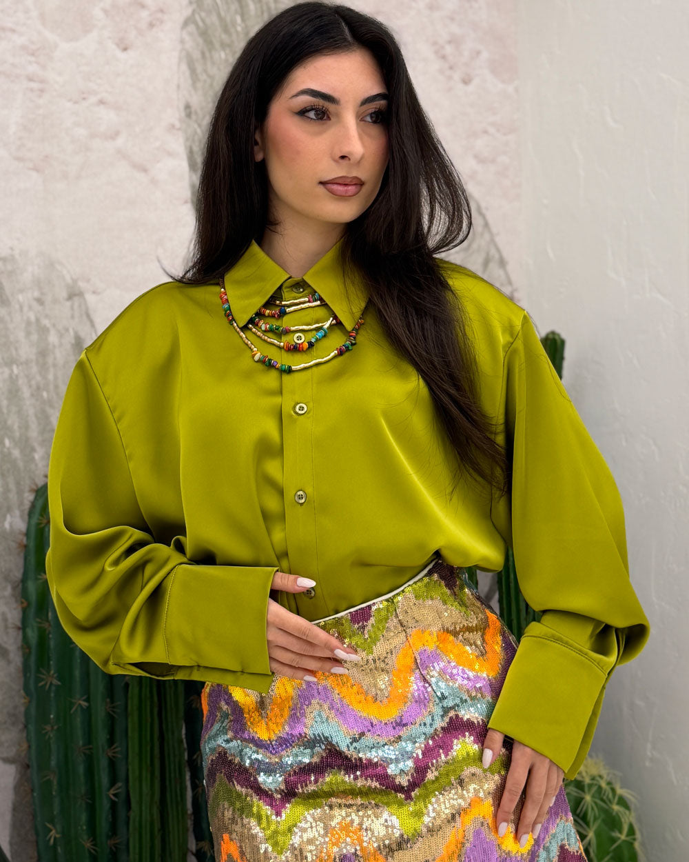 Camicia Strutturata Pistacchio