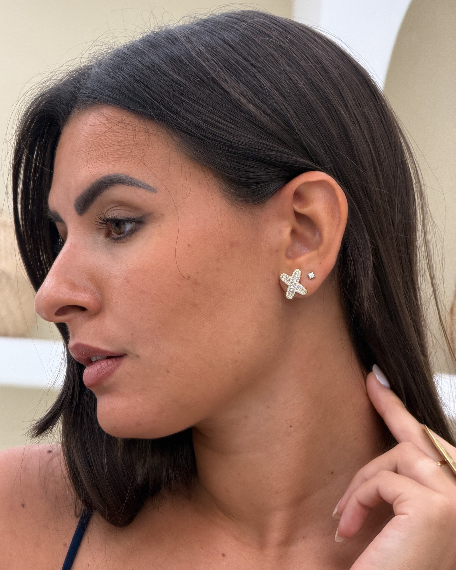 Orecchini Cleef Strass Oro