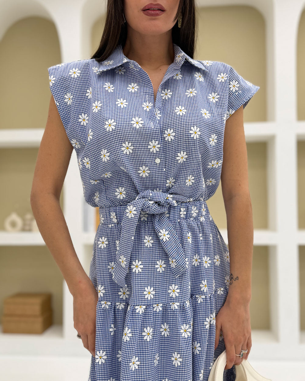 Abito vichy Pic-nic Blu
